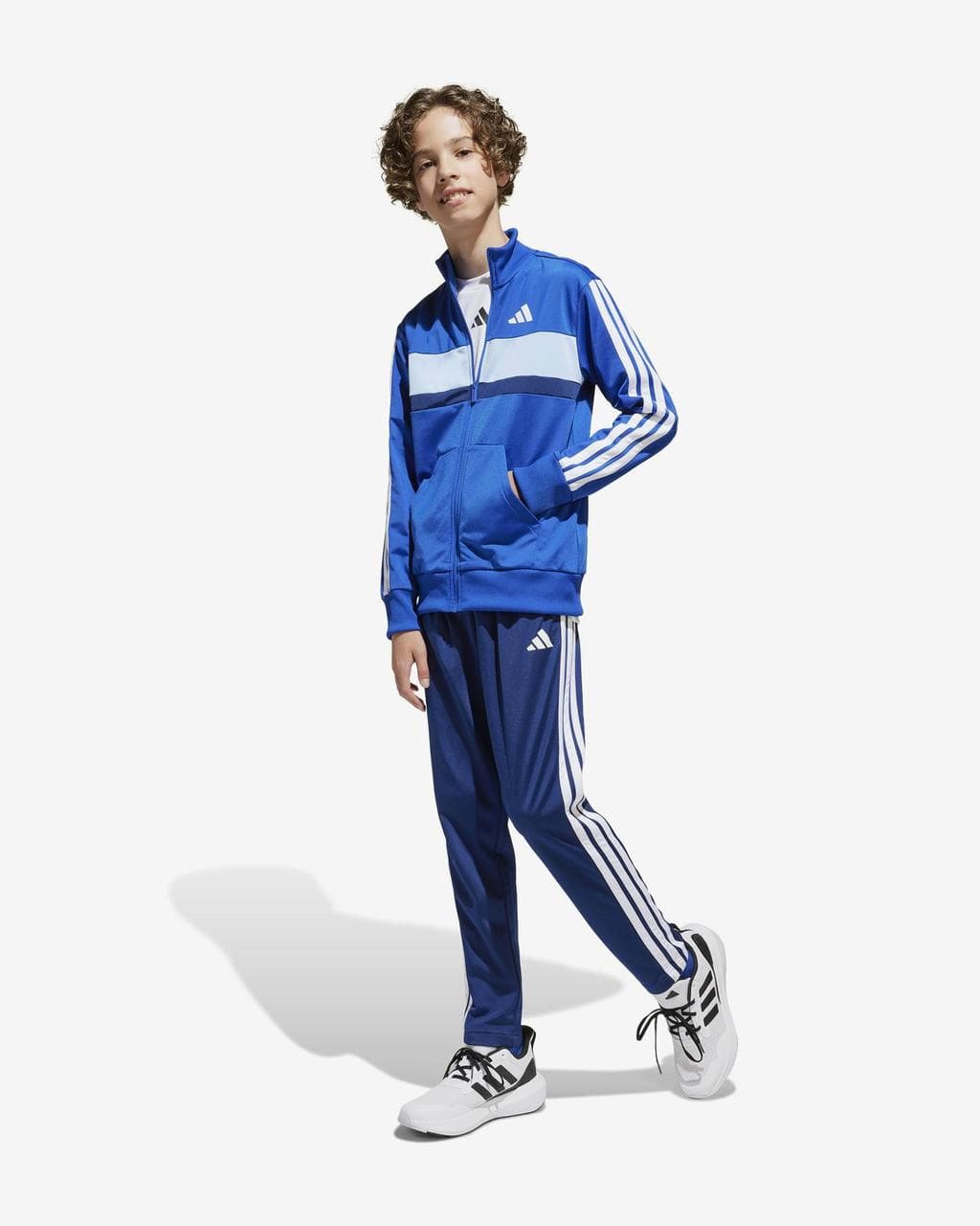 Survêtement adidas Seasonal Essentials Tiberio Tricot 3 bandes bleu blanc junior - 128