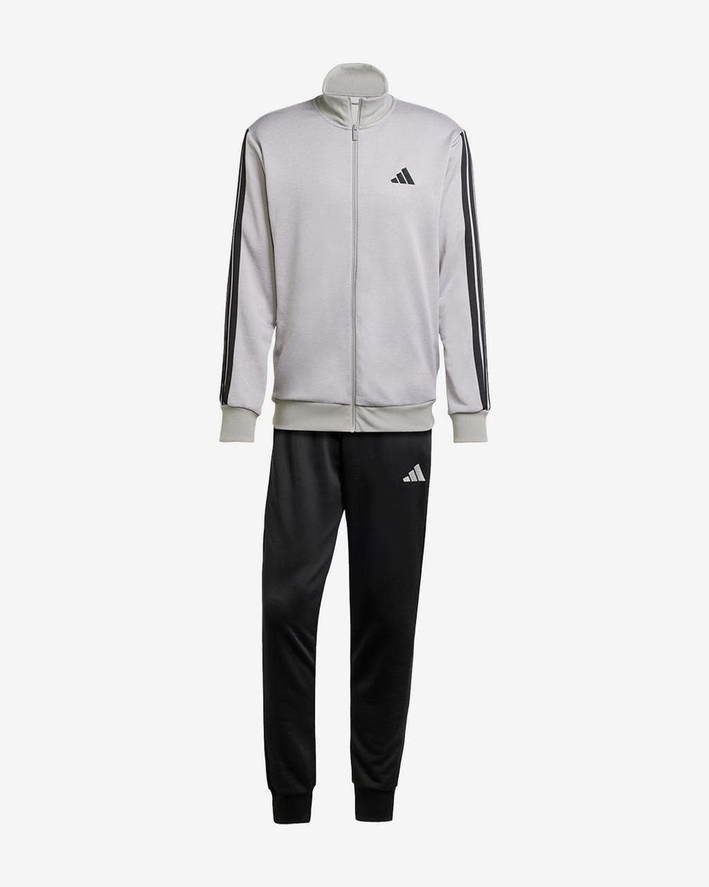 Survêtement adidas Sportswear Basic French Terry 3 Stripes gris noir - S
