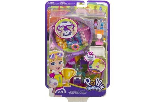 Coffret activites sportives polly pocket - terrain de sport + 2 figurines mini poupees + 12 accessoires - set univers jeu + carte